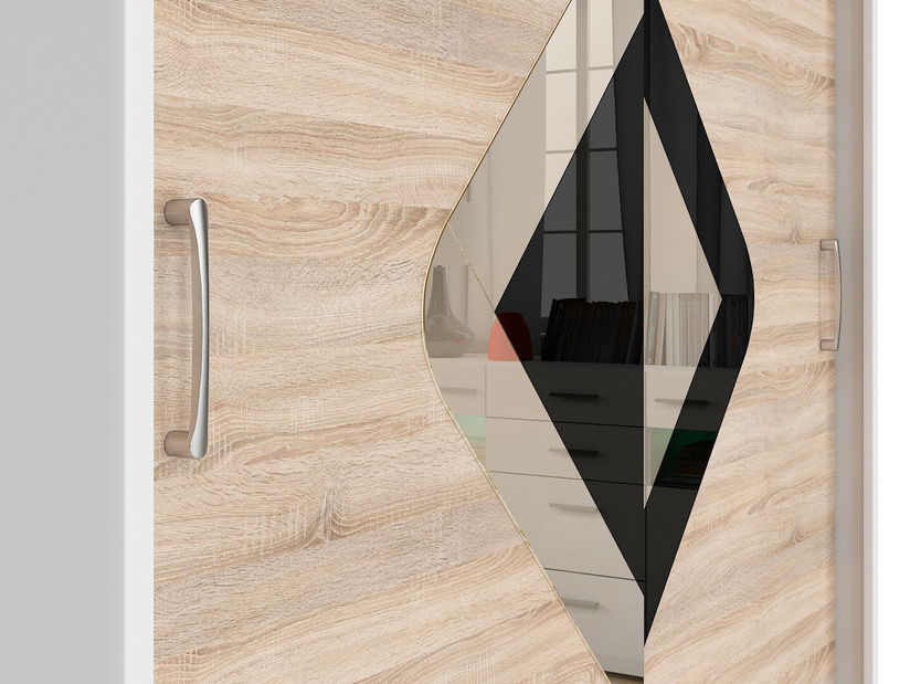 Šatníková skriňa BRW Elda F38/200/8 (biela + dub sonoma)