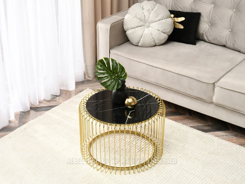 Stolić za kavu Nils (mramor + zlatna)