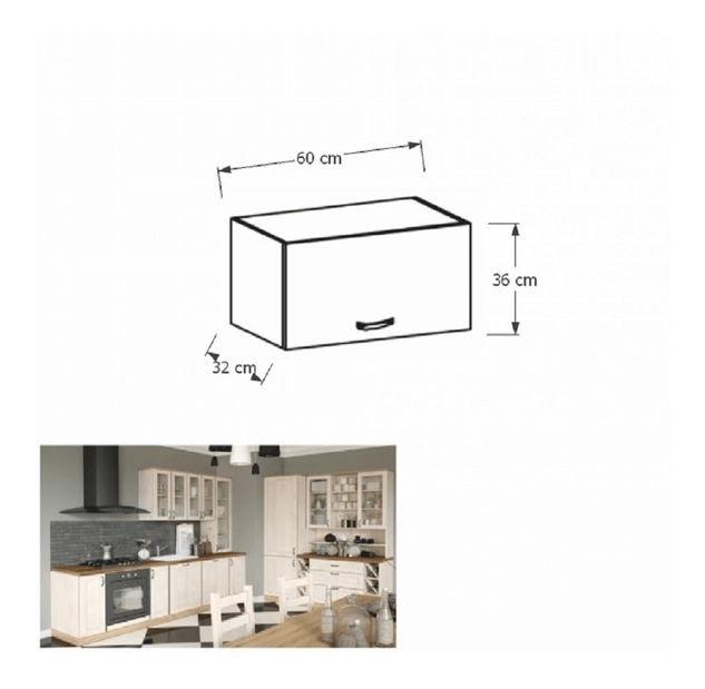 Felső konyhaszekrény páraelszívó fölé Regnar G60KN 