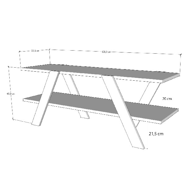 TV stolík/skrinka Augustine (Biela + Orech)