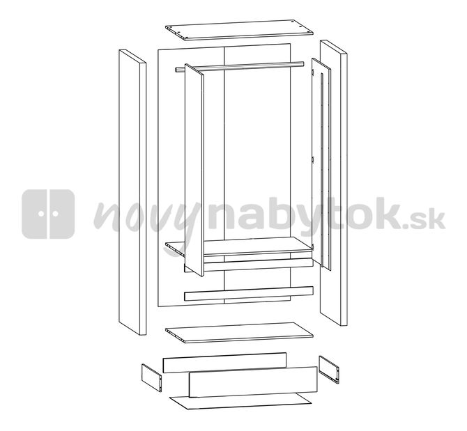 Ormar za garderobu Venom SZF2D2S 