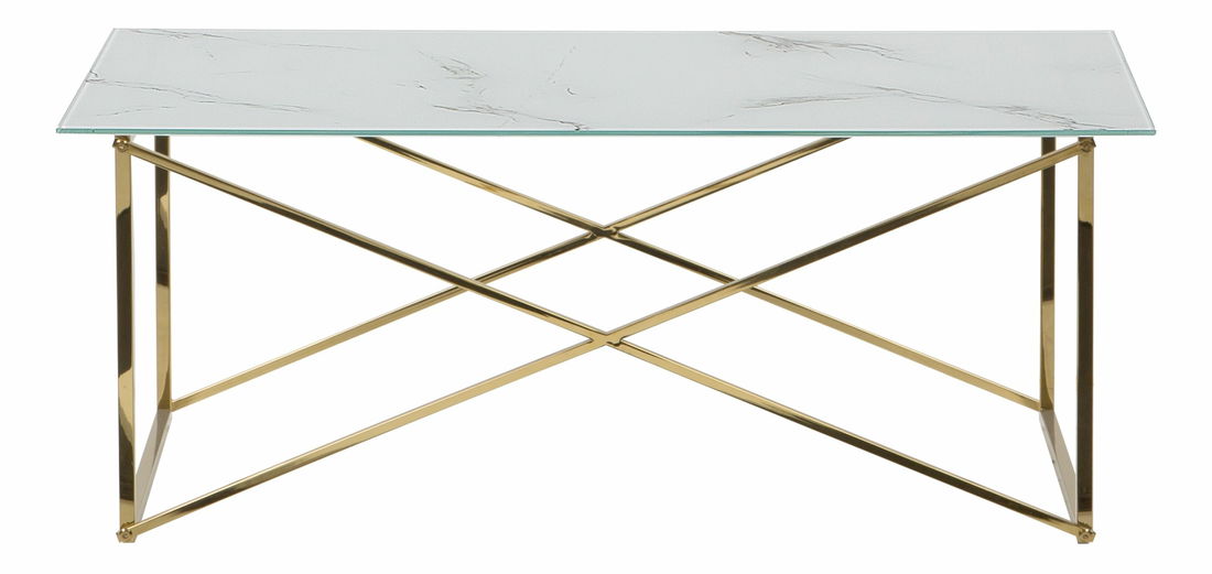 Stolić za kavu Elison (bijela + zlatna) (mramorni efekt)