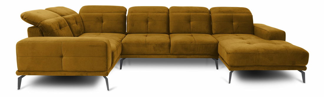 Rohová sedačka v tvare U Nicolette (horčicová) (P)