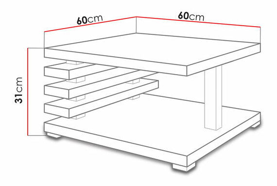 Konferenčný stolík Komoso (čierna) *bazár