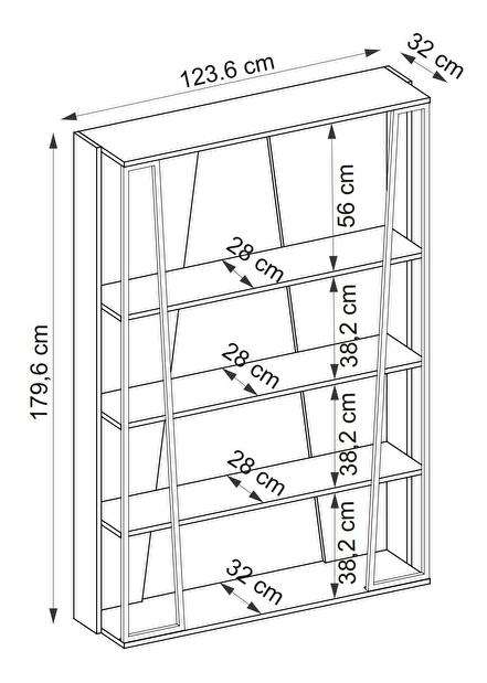 Raft Nidupe 1 (stejar zafir + antracit + alb) 