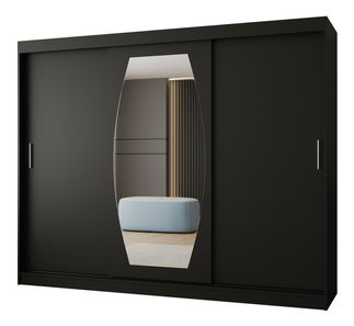 Ruhásszekrény 250 cm Rosaria (fekete)