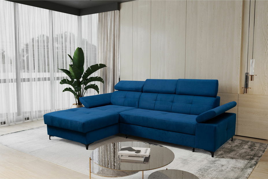 Rohová sedačka Nicholle (tmavomodrá) (P)