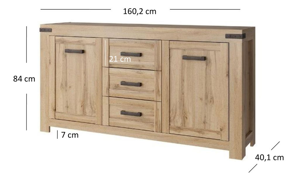 Komoda Mirella 2D3S (hrast wotan)