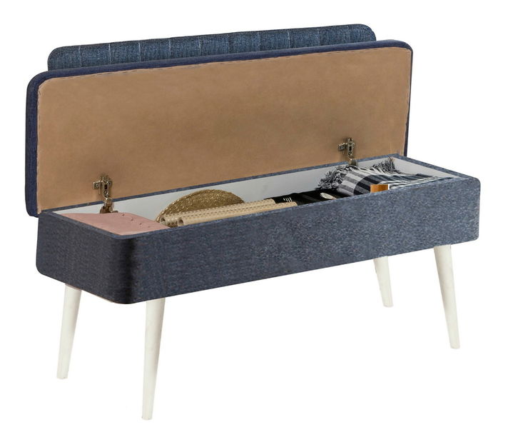 Set mobilier sufragerie Vlasta 2 (alb + bleumarin) albastru) (pentru 6 persoane)