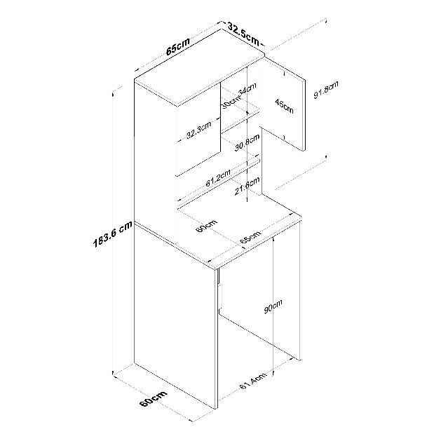 Dulap de baie Karoline 101 (Nuc + Antracit)