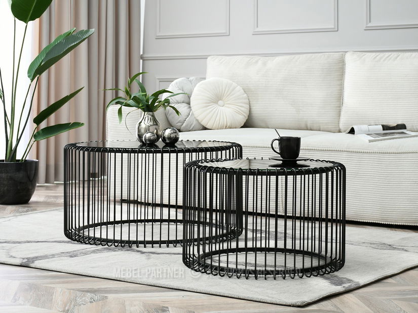 Dohányzóasztal Nils M (fekete márvány + fekete)