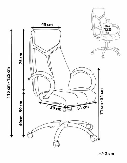 Irodai fotel Leaza (szürke)