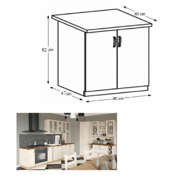Dolná kuchynská skrinka Regnar D80
