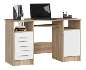 Masă PC Asegura (stejar sonoma + alb)