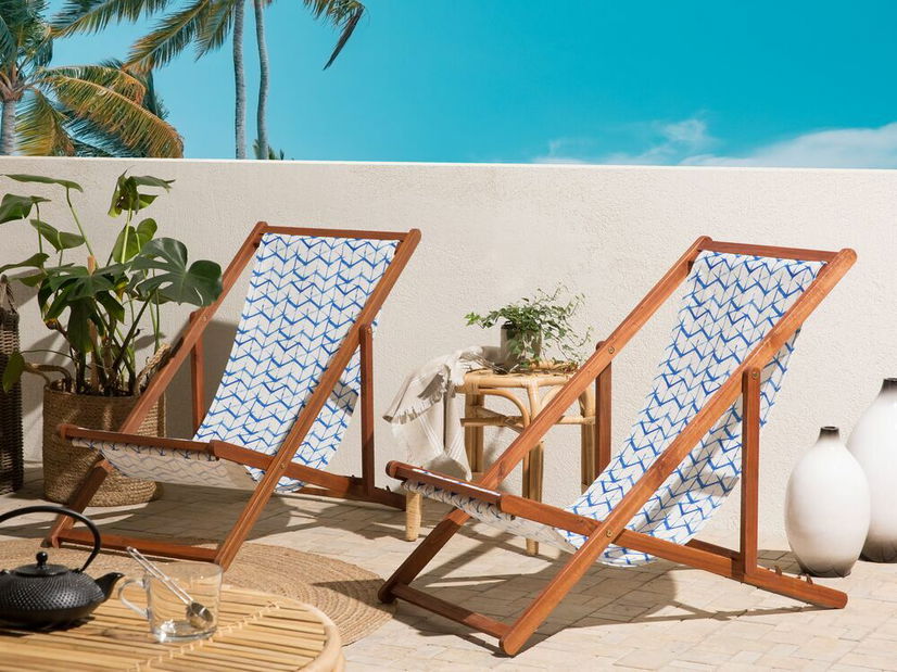 Súprava 2 poťahov na záhradné lehátko Antio (modrá)