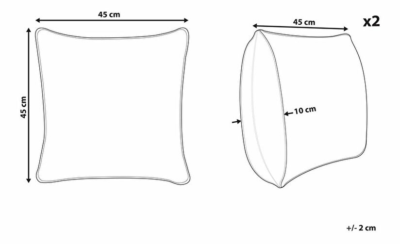 Set 2 buc perne decorative 45 x 45 cm Cunna (verde)