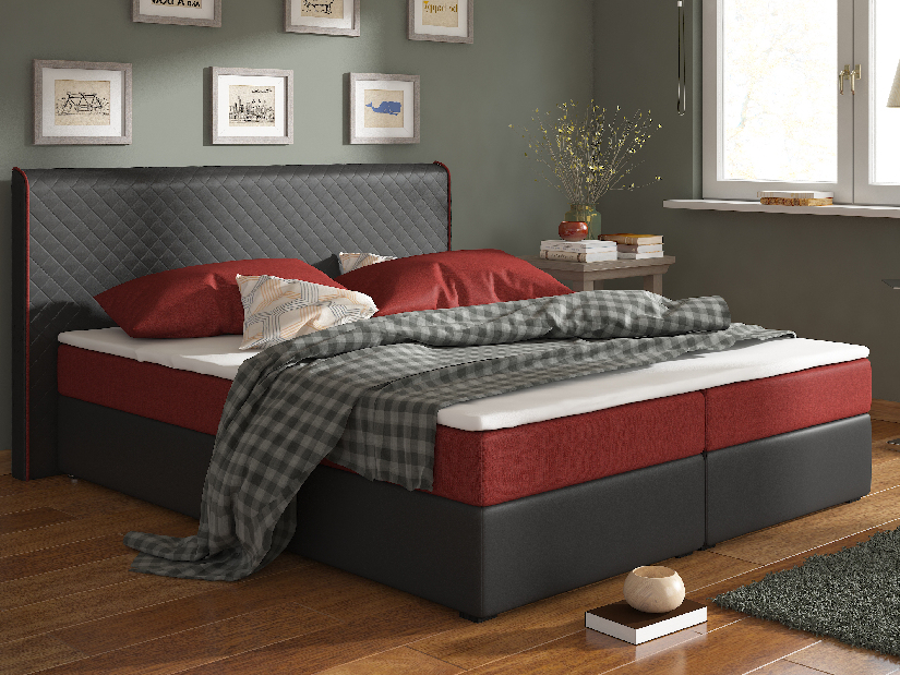 Manželská posteľ Boxspring 180 cm Bergamo (s matracmi)