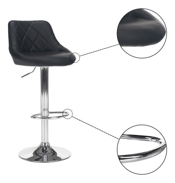 Barová stolička Mariora (čierna ekokoža)
