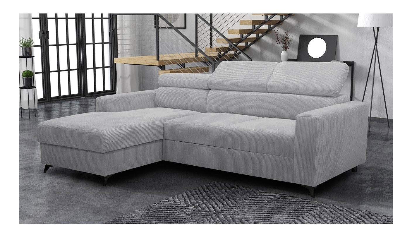 Sarokkanapé Laviosuna Premium (szürke) (tárolóhellyel) (B)