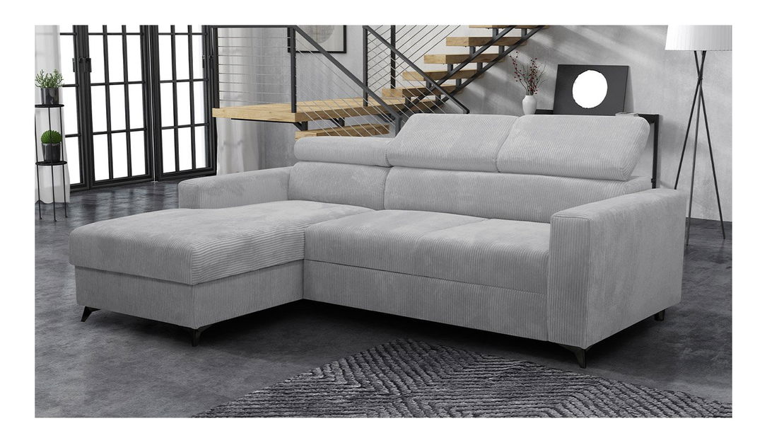 Sarokkanapé Laviosuna Premium (szürke) (tárolóhellyel) (B)