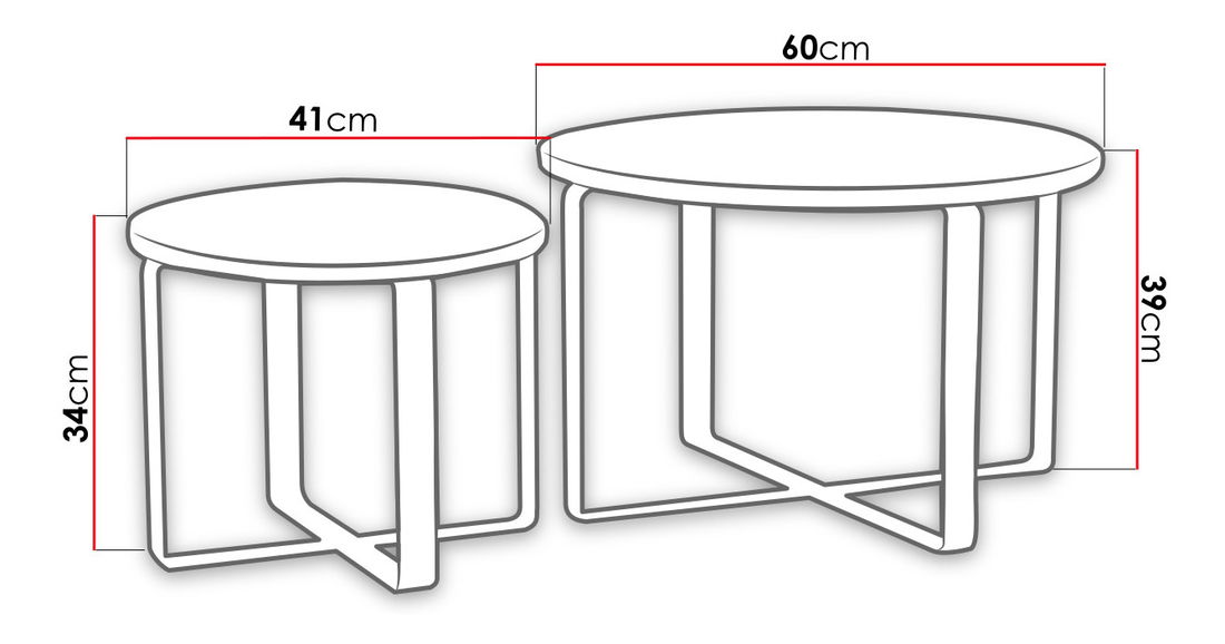 Set 2 ks. konferenčných stolíkov Jazon (čierna + Dub artisan) *bazár