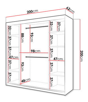 Ormar za garderobu Torro 2200 (bijela)