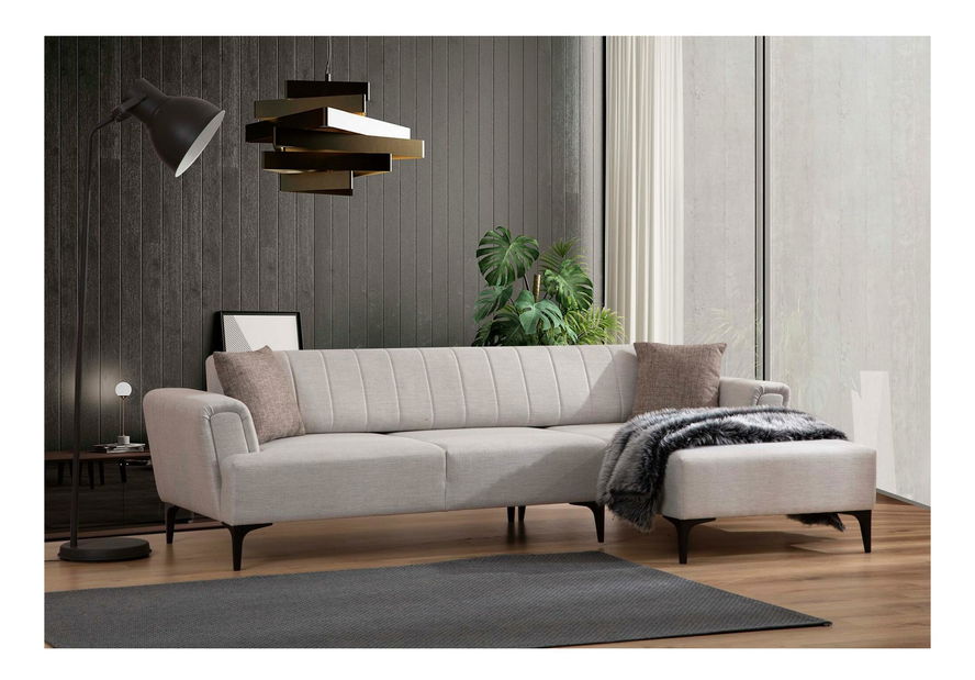 Rohová sedačka Hamletta (P) (ecru + čierna)