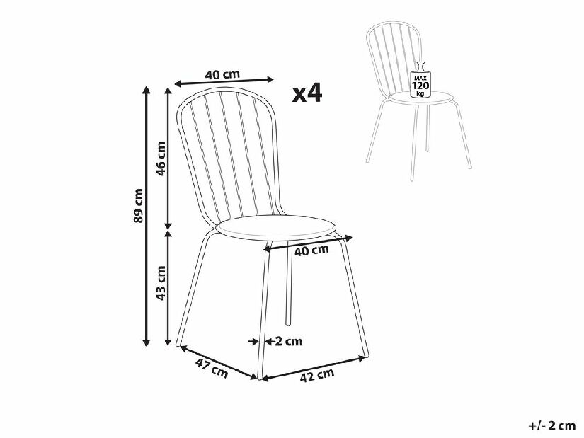 Set vrtnih stolica (4 kom.) Chewy (plava)