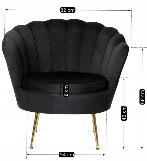 Kreslo Guarida (čierna) (s taburetkou)