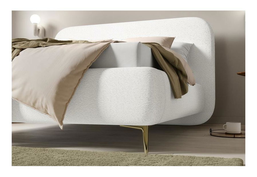 Bračni krevet 180 cm Mononoke 180 (s podnicom) (krem + zlatna)