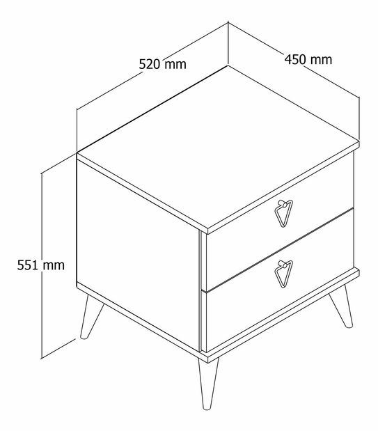 Éjjeliszekrény Versala (tölgy + fehér)