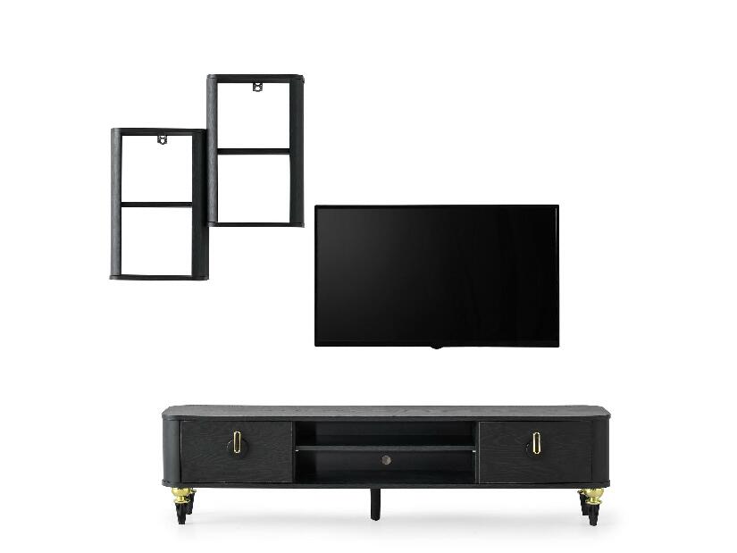 Mobilier living Kisive 2 (negru + auriu) 