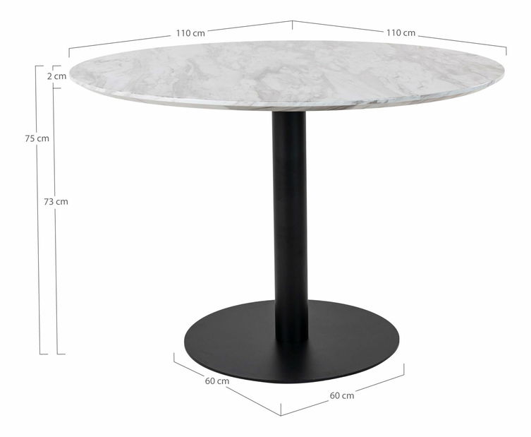 Jedálenský stôl Bvaria 2 (biela + čierna)