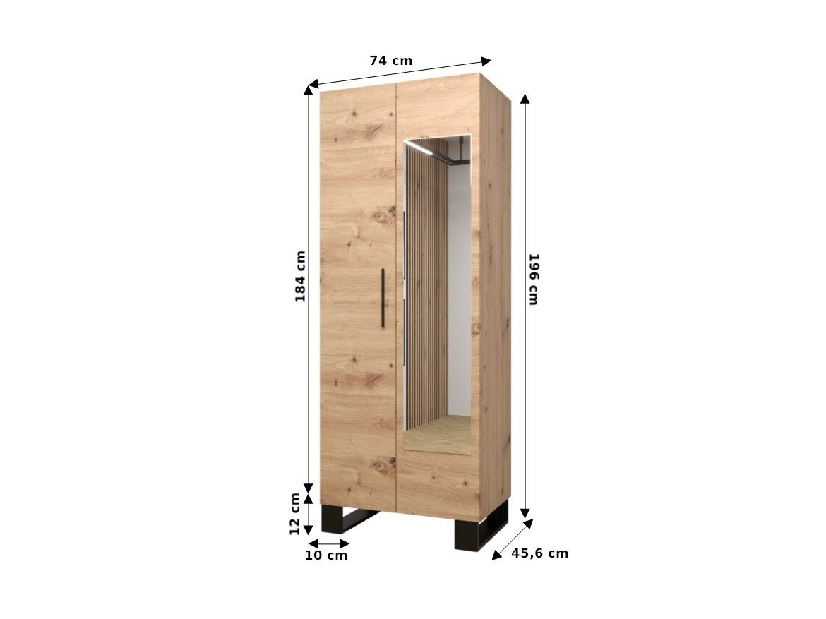 Set mobilier pentru hol Amanda 14 (Stejar artisan + verde)