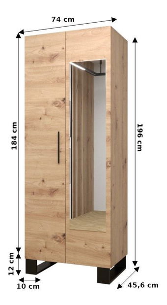 Set mobilier pentru hol Amanda 16 (Stejar artisan + gri închis)