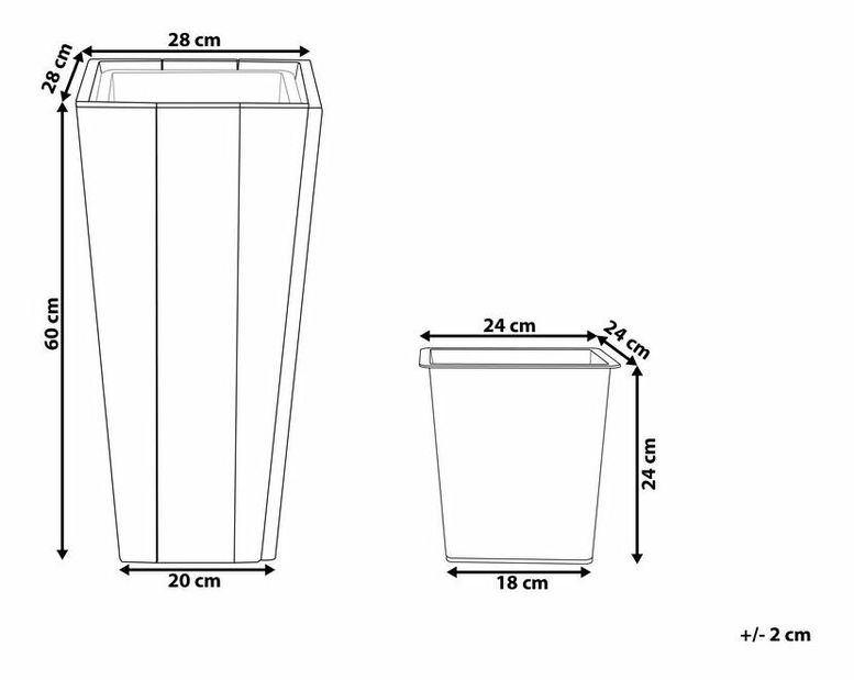 Virágtartó LOMBARDI 60x28x26 cm (fa) (világos fa)