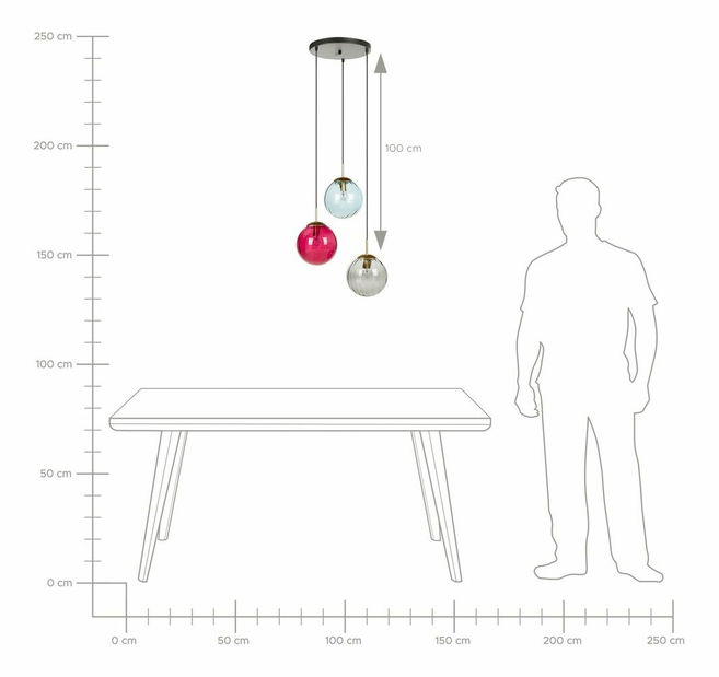 Függesztett lámpa Kanza (sokszínű)