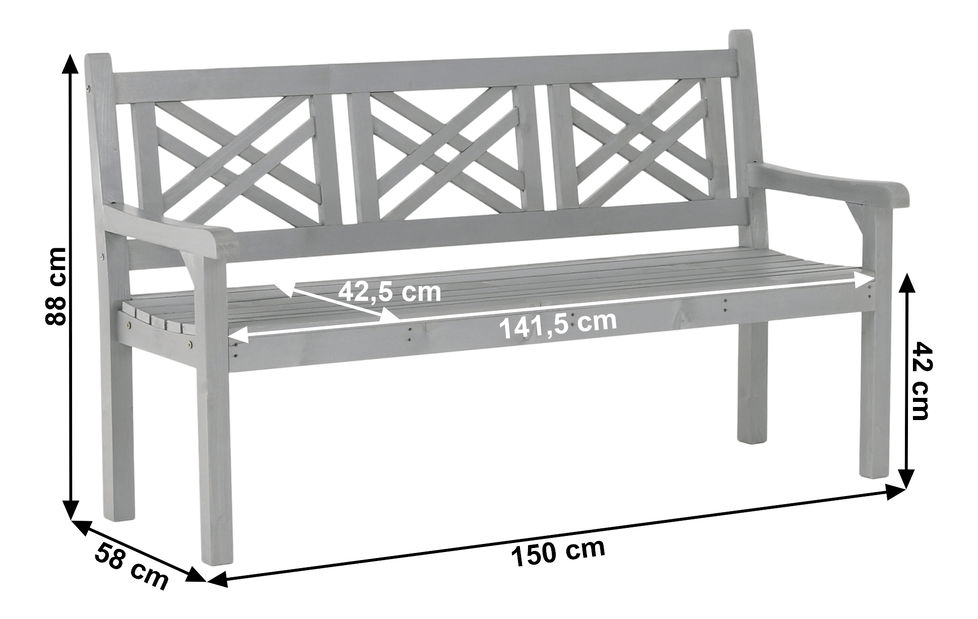 Vrtna klupa Finbona (siva)