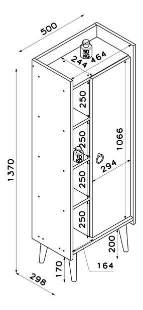 Skrinka Mavade 4 (orech + antracit) 