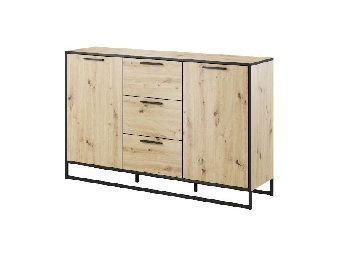 Comodă typ 864 Bryanna (Stejar artisan + Negru)