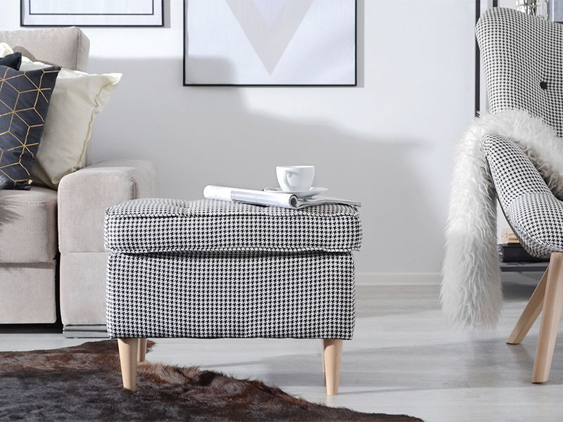 Taburetka Muriera (púdrová ružová + orech)