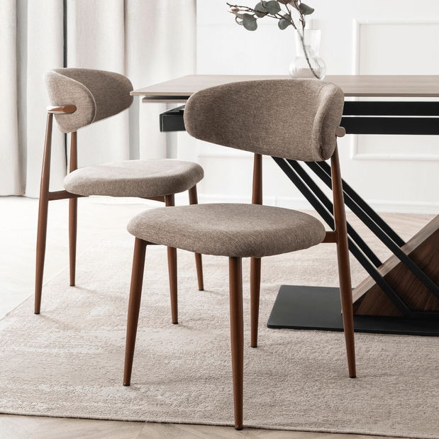 Blagovaonska stolica Fabinko (bež + orah) 