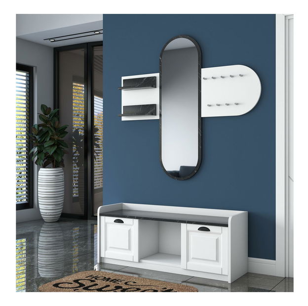 Predsieňová zostava Vosiku 2 (biela + mramor svetlý) 