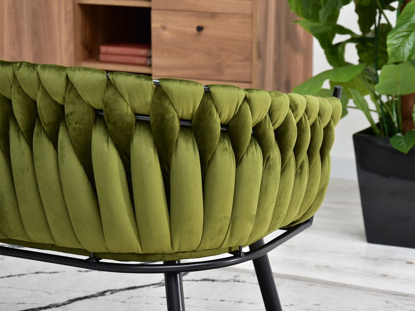 Pohovka dvojsedačka Radio (zelená + čierna)