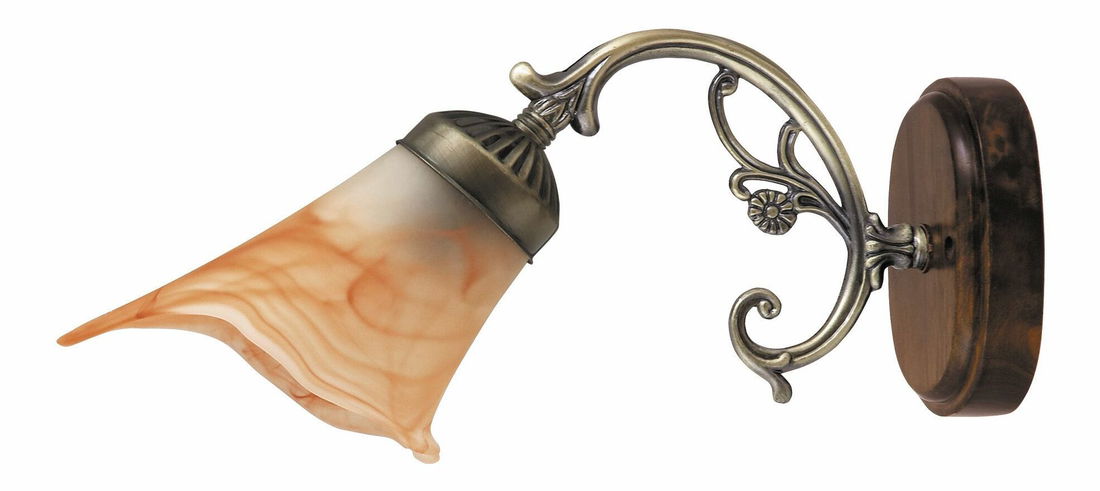 Nástenné svietidlo Rustic 3 7091 (bronzová + orech vlašský + hnedá )