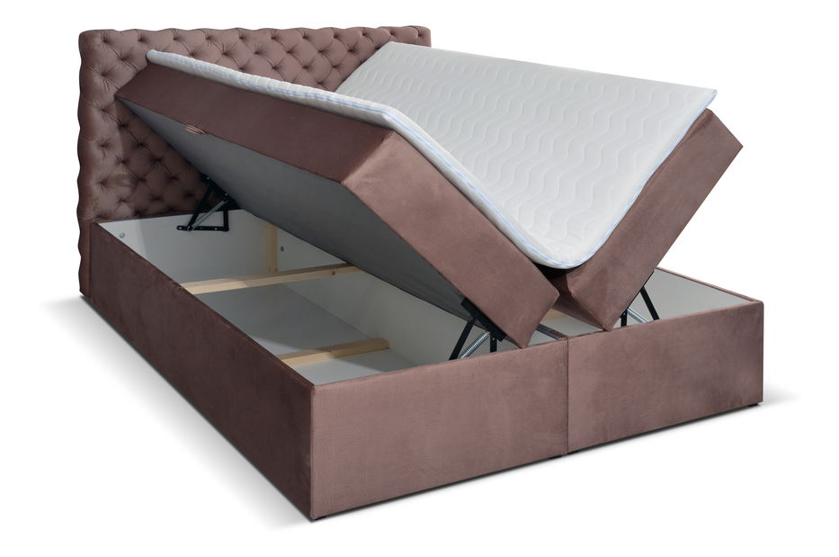 Pat matrimonial Boxspring 160 cm Orimis (gri)