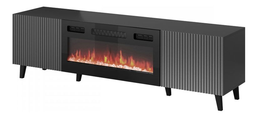 TV skrinka s krbom 180 Mirjan Tilderi Grey (antracit) (výpredaj)
