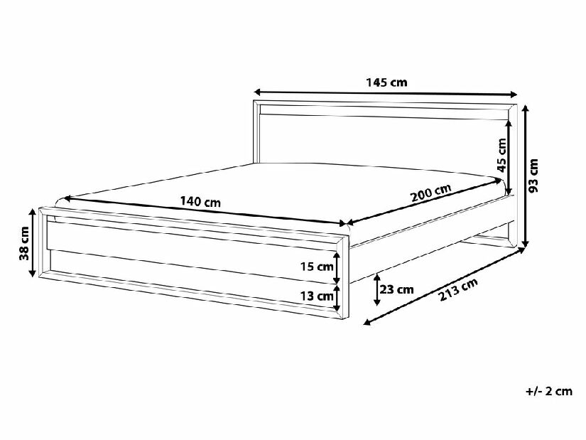 Manželská posteľ 140 cm GIACOMO (s roštom) (tmavé drevo)