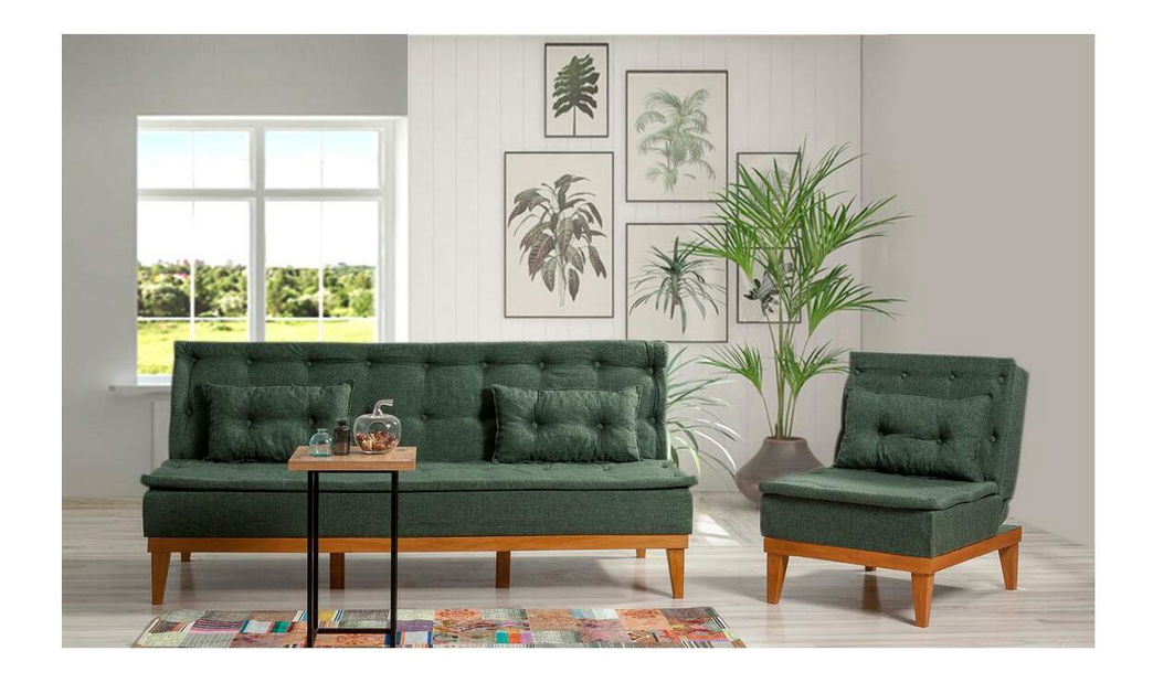 Set canapea fotoliu Fiorucci (verde)