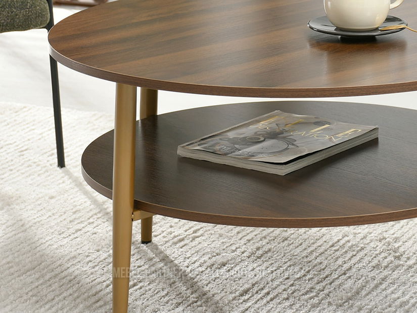 Dohányzóasztal Randolf Xl (dió + arany)